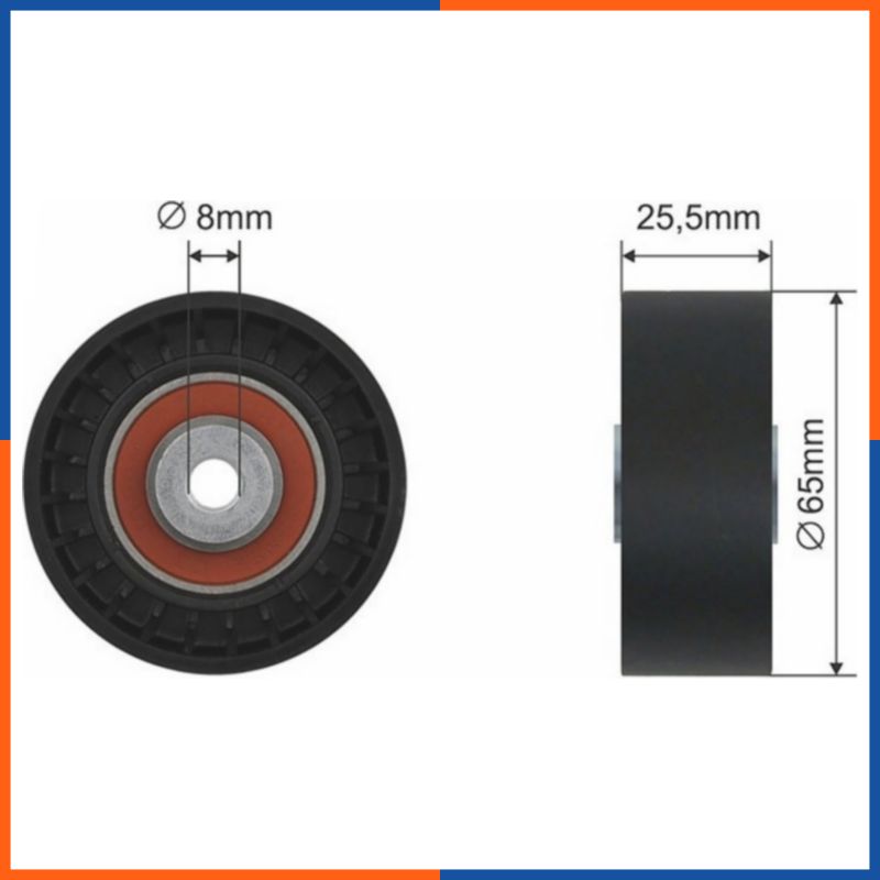 Galet tendeur de courroie d'accessoire pour AUDI | 10718, YP501002